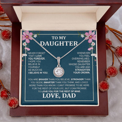 Eternal Hope Necklace with 'To My Daughter - From Mom & Dad' Message - Christmas Gift