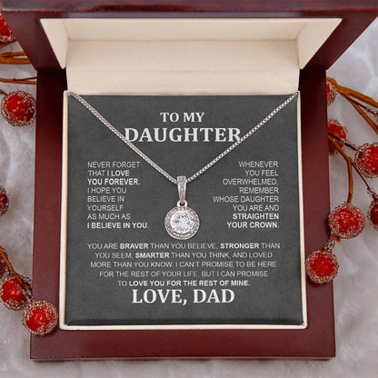 Eternal Hope Necklace with 'To My Daughter' Message - Special Gift from Mom & Dad