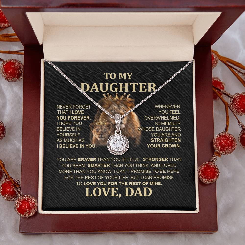 Lion Eternal Hope Necklace - To My Daughter from Dad, Special Birthday Gift