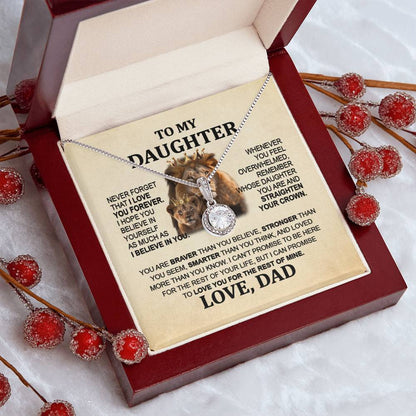 Sentimental Lion Necklace from Dad - Eternal Hope Pendant for Daughter