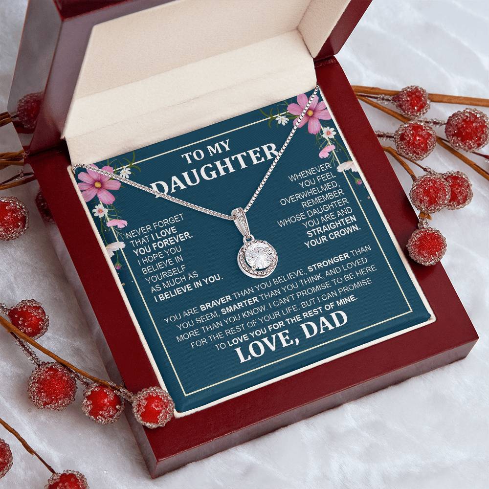 Eternal Hope Necklace with 'To My Daughter - From Mom & Dad' Message - Christmas Gift