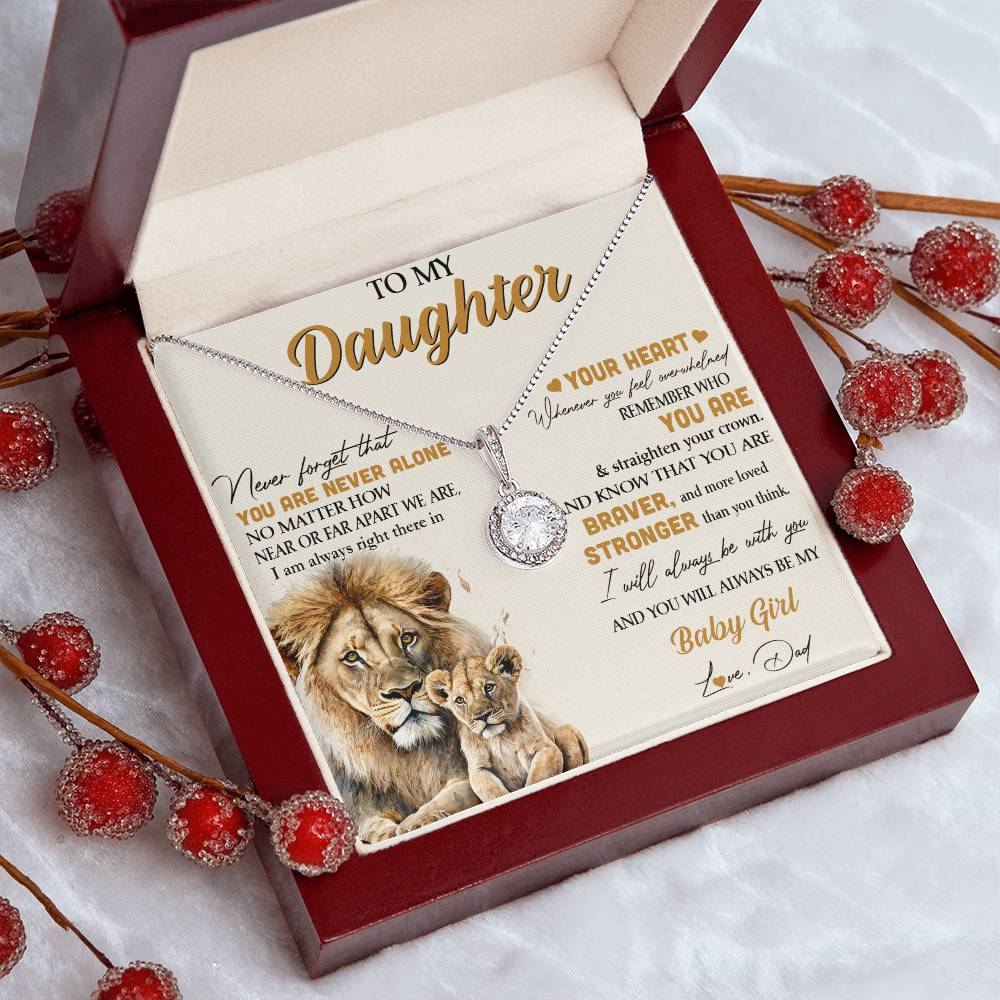 Eternal Hope Necklace with 'Lion - From Dad' Message - Ideal Birthday Gift for Daughter