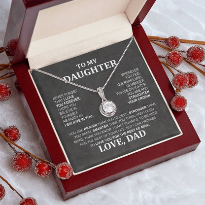 Eternal Hope Necklace with 'To My Daughter' Message - Special Gift from Mom & Dad