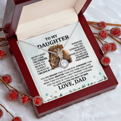 Meaningful Gift for Daughter from Dad - Lion Eternal Hope Necklace for Holidays