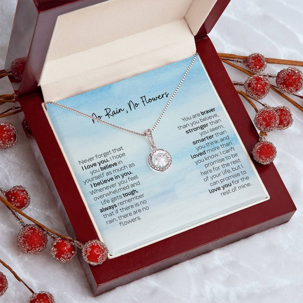 Custom Eternal Hope Necklace - No Rain No Flowers, Ideal Christmas Gift for Daughter