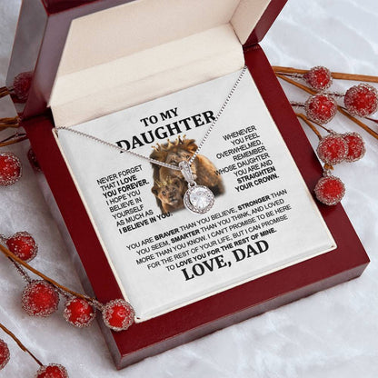 To My Daughter - Lion Eternal Hope Necklace from Dad, Perfect Christmas Gift