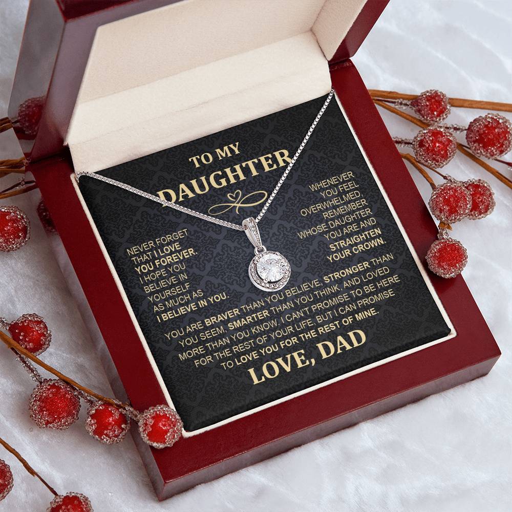 To My Daughter Necklace - From Mom & Dad Eternal Hope Pendant for Special Occasions