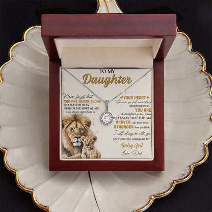 Eternal Hope Necklace with 'Lion - From Dad' Message - Ideal Birthday Gift for Daughter