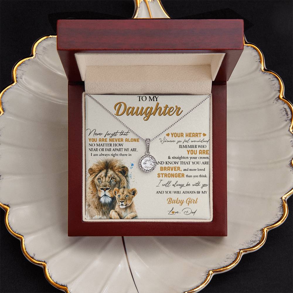 Sentimental Lion Necklace from Dad - Eternal Hope Pendant for Daughter