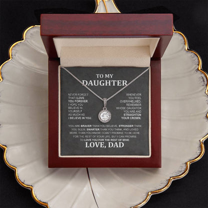 Eternal Hope Necklace with 'To My Daughter' Message - Special Gift from Mom & Dad