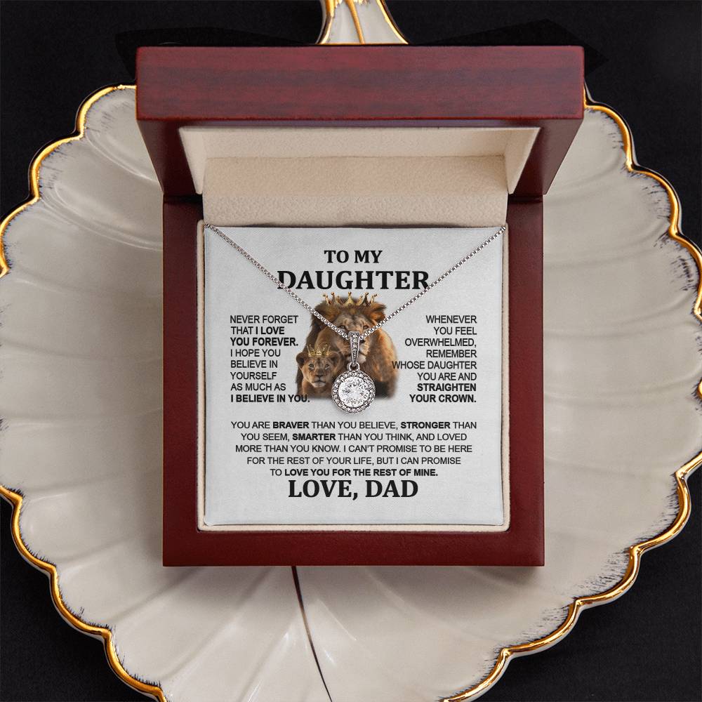 To My Daughter - Lion Eternal Hope Necklace from Dad, Perfect Christmas Gift