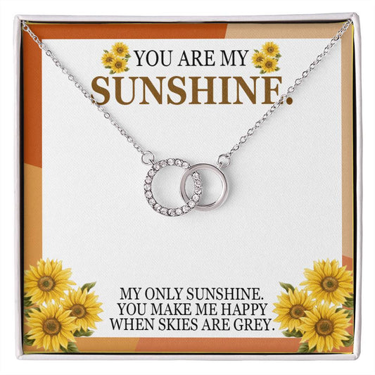 Christmas Gift for Granddaughter - Perfect Pair Necklace with 'You Are My Sunshine' Card