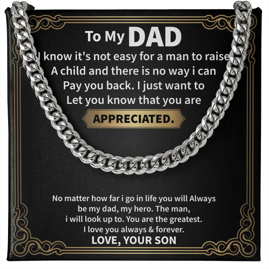 To My Dad - Love Your Son Cuban Link Chain - Gift For Dad From Son