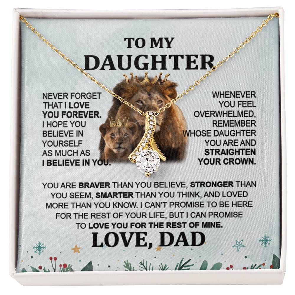 Lion Gift for Daughter - To My Daughter Alluring Beauty necklace - From Dad