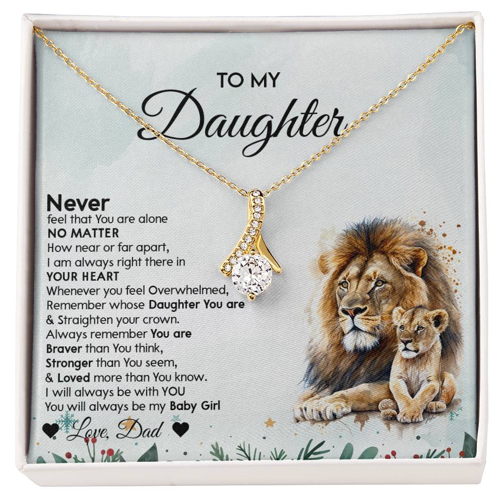 To My Daughter Alluring Beauty necklace - From Dad - Lion Christmas Gift idea for Daughter