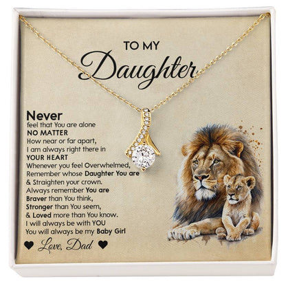 To My Daughter Alluring Beauty necklace - From Dad - Lion Gift for Daughter