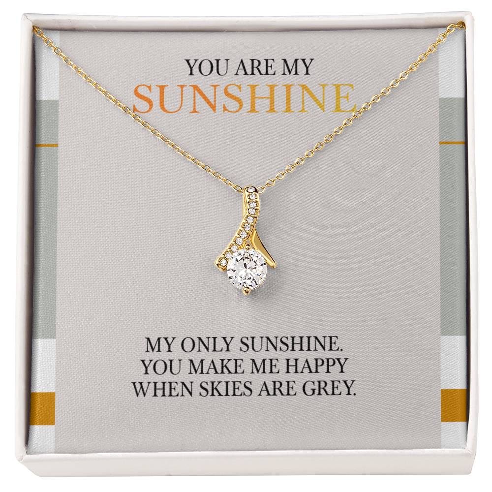 Alluring Beauty Necklace - You Are My Sunshine Message, Christmas Gift for Granddaughter