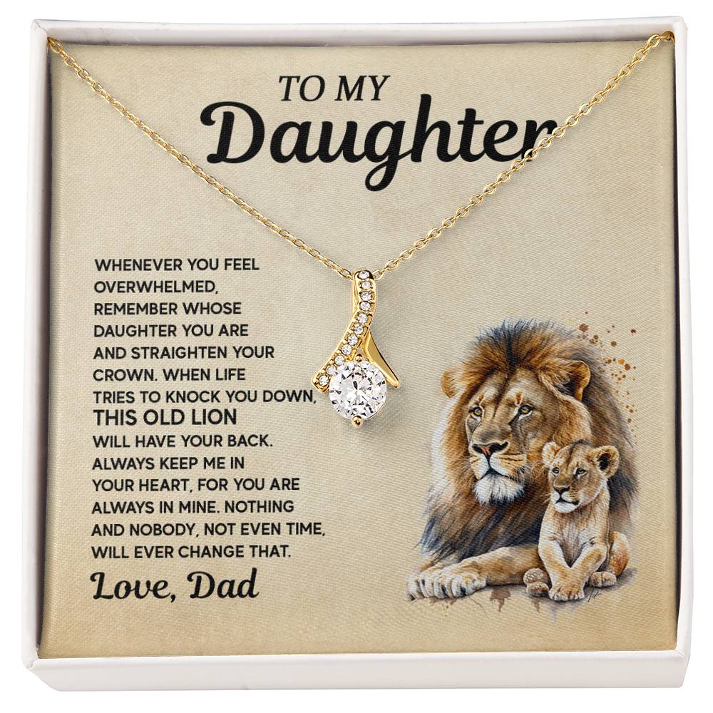 To My Daughter Alluring Beauty necklace - From Dad - Lion Gift idea for Daughter