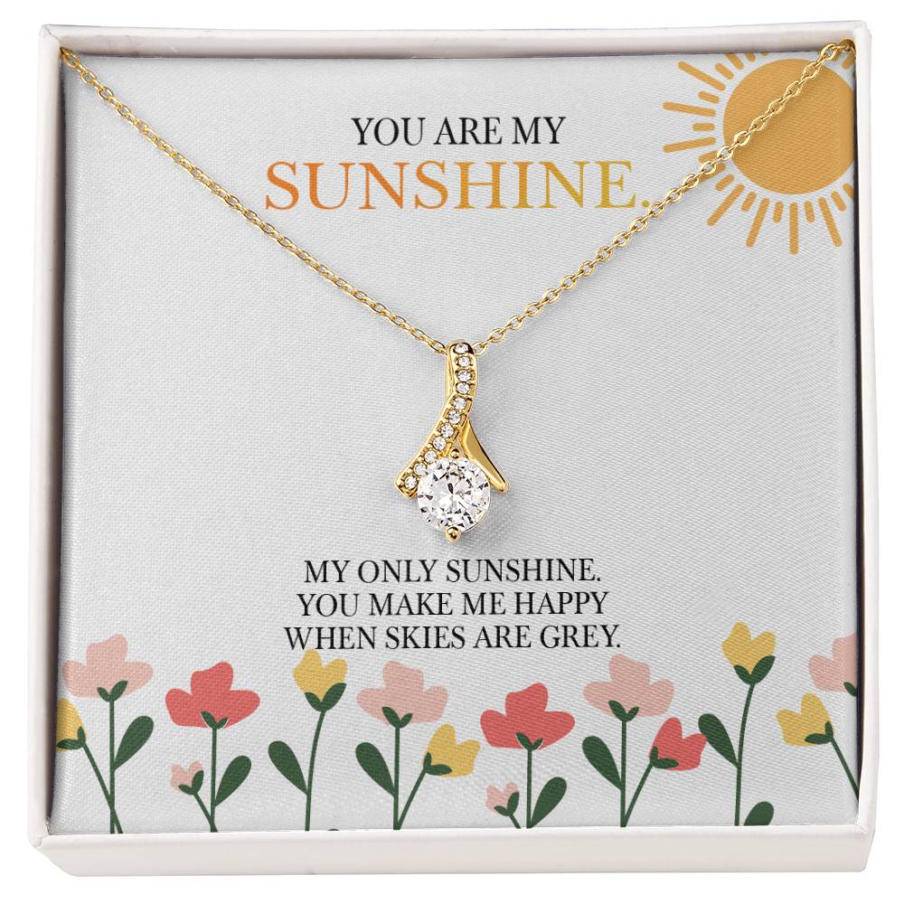 Alluring Beauty Necklace with 'You Are My Sunshine' Message - Christmas Gift for Granddaughter