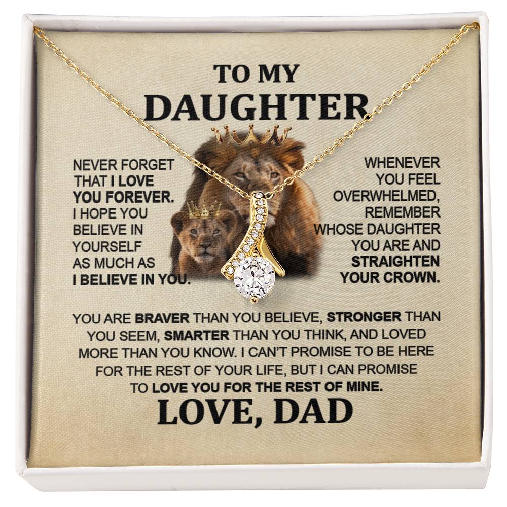 Gift for Daughter - To My Daughter Alluring Beauty necklace - From Dad - Lion