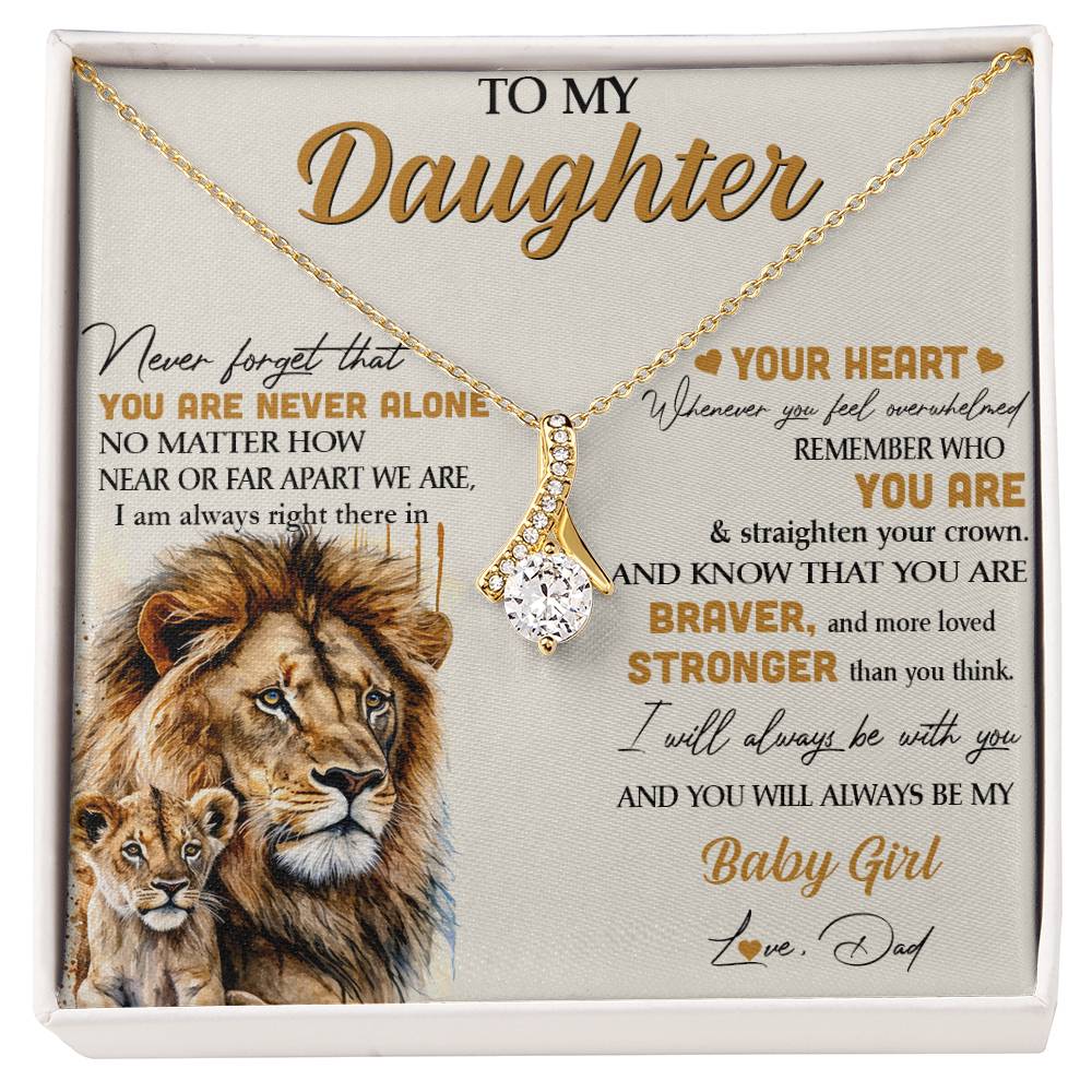 Lion Gift for Daughter - To My Daughter Alluring Beauty necklace From Dad