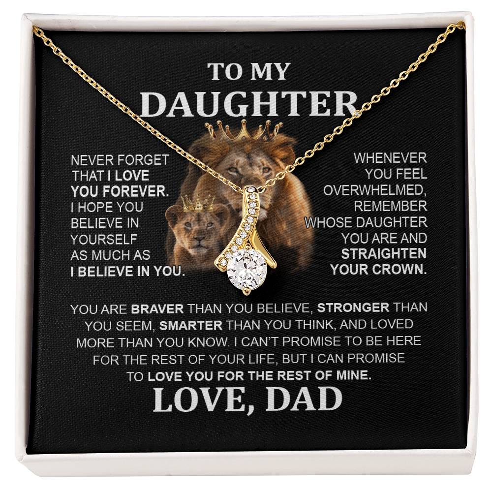 Gift for Daughter - To My Daughter Alluring Beauty necklace - From Dad Lion