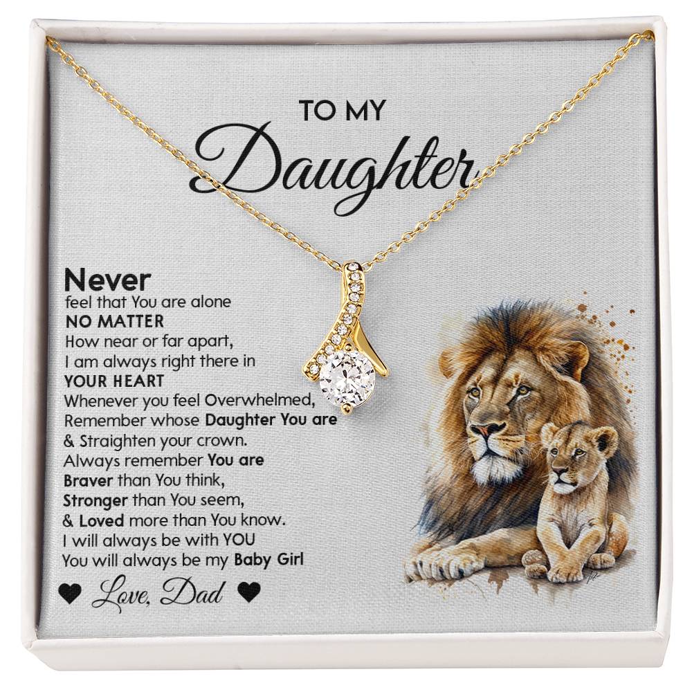 To My Daughter Alluring Beauty necklace - From Dad - Lion Gift idea for Daughter