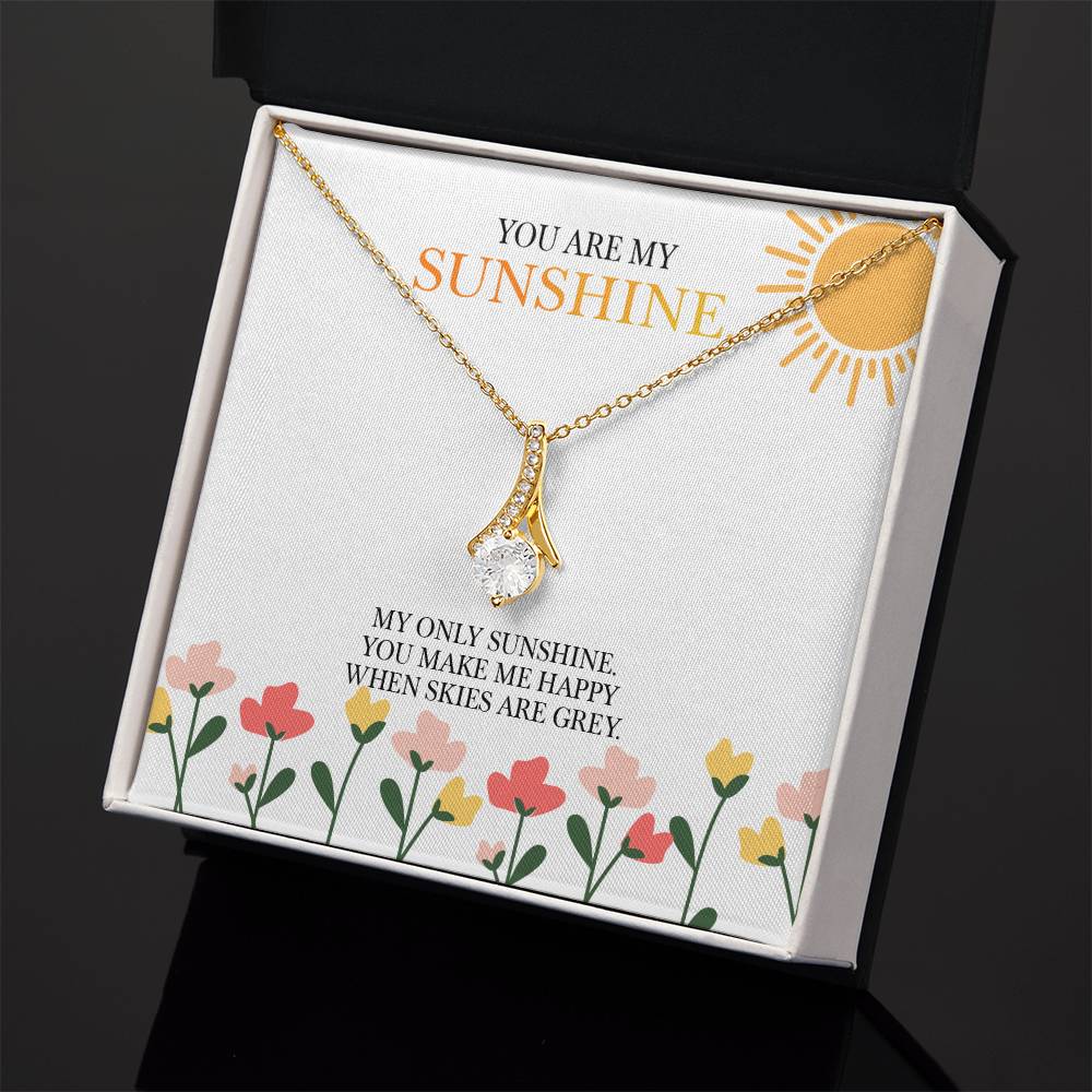 Alluring Beauty Necklace with 'You Are My Sunshine' Message - Christmas Gift for Granddaughter