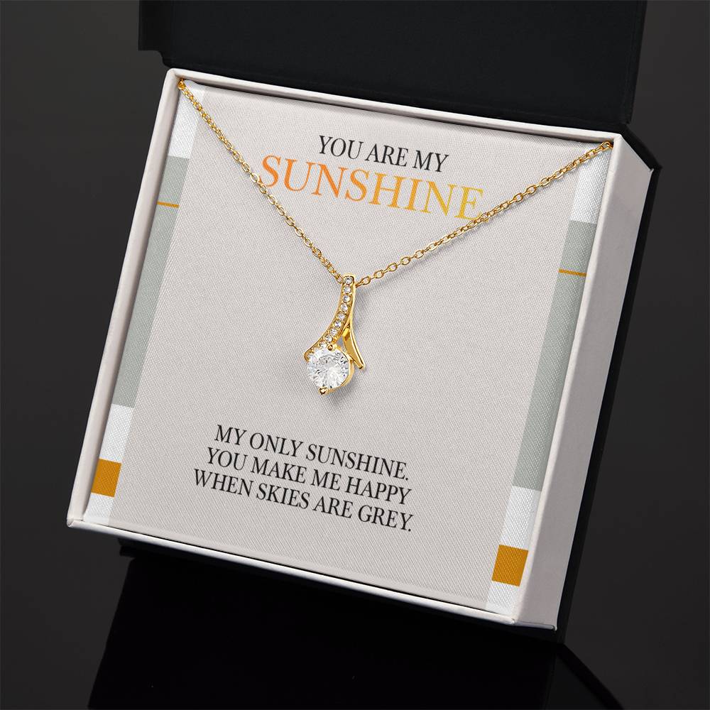 Alluring Beauty Necklace - You Are My Sunshine Message, Christmas Gift for Granddaughter