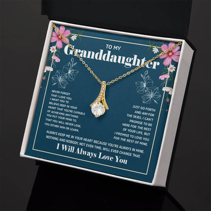 Alluring Beauty Necklace with 'To My Granddaughter' Message - Perfect Christmas Gift