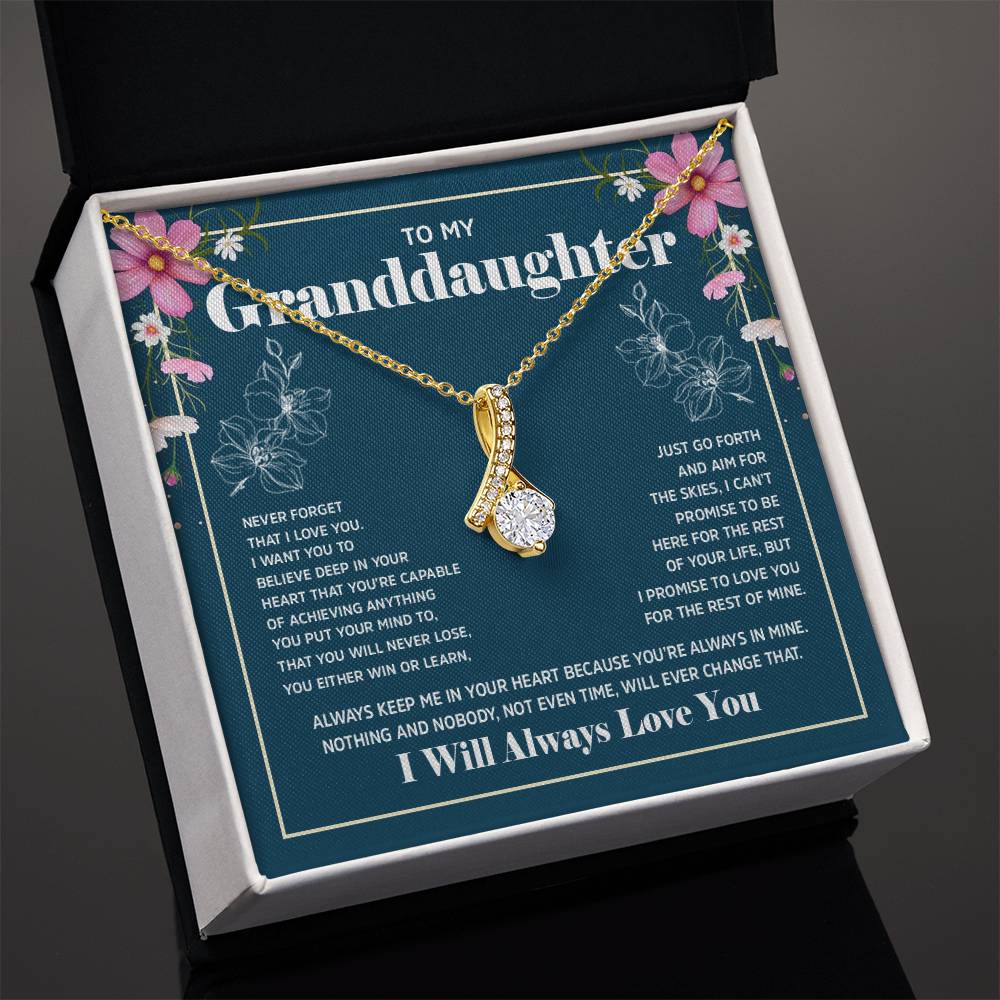 Alluring Beauty Necklace with 'To My Granddaughter' Message - Perfect Christmas Gift