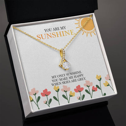 Alluring Beauty Necklace with 'You Are My Sunshine' Message - Christmas Gift for Granddaughter