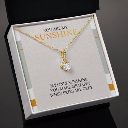 Alluring Beauty Necklace - You Are My Sunshine Message, Christmas Gift for Granddaughter