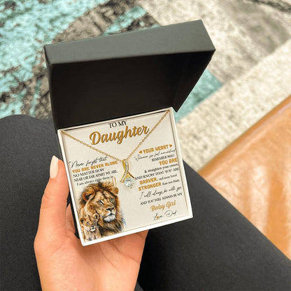 Lion Gift for Daughter - To My Daughter Alluring Beauty necklace From Dad