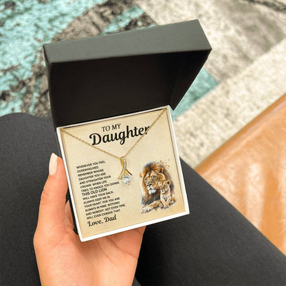 To My Daughter Alluring Beauty necklace - From Dad - Lion Gift idea for Daughter