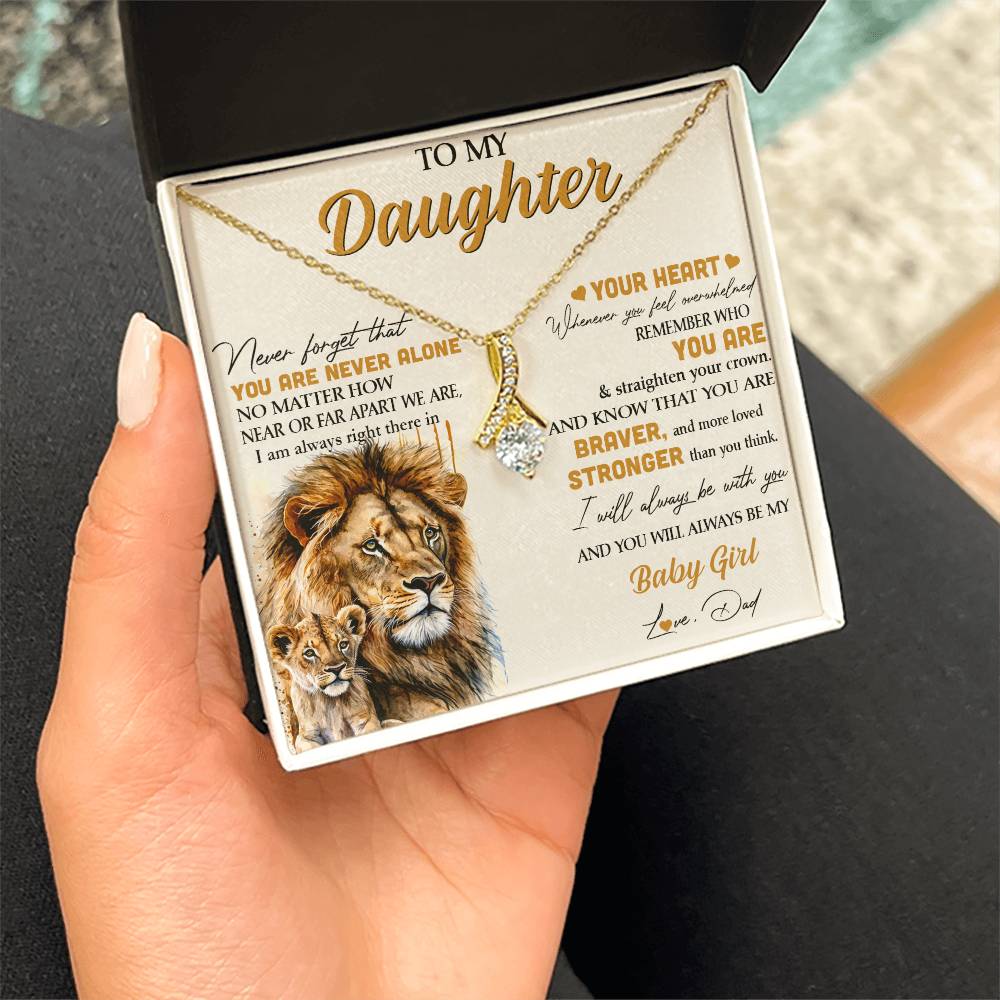 Lion Gift for Daughter - To My Daughter Alluring Beauty necklace From Dad