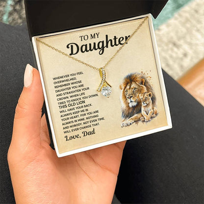 To My Daughter Alluring Beauty necklace - From Dad - Lion Gift idea for Daughter