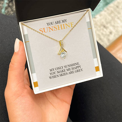 Alluring Beauty Necklace - You Are My Sunshine Message, Christmas Gift for Granddaughter