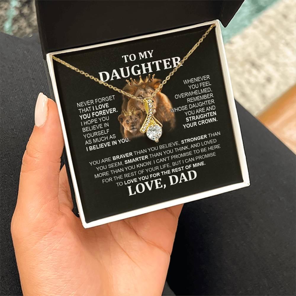 Gift for Daughter - To My Daughter Alluring Beauty necklace - From Dad Lion