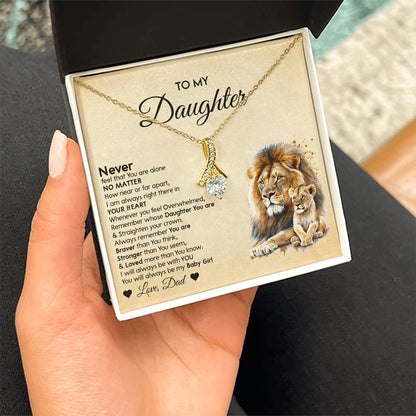 To My Daughter Alluring Beauty necklace - From Dad - Lion Gift for Daughter