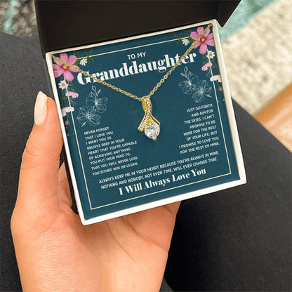 Alluring Beauty Necklace with 'To My Granddaughter' Message - Perfect Christmas Gift