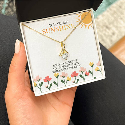 Alluring Beauty Necklace with 'You Are My Sunshine' Message - Christmas Gift for Granddaughter