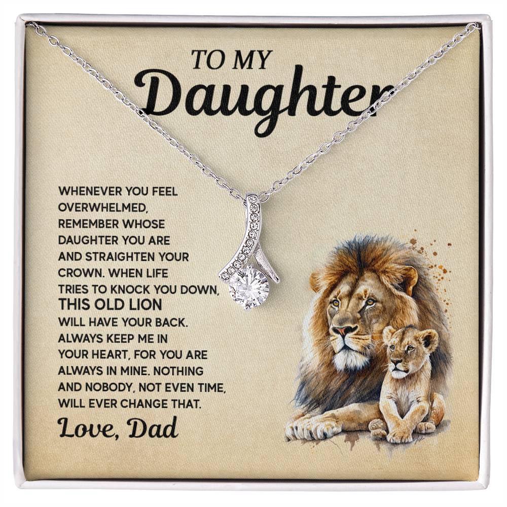 To My Daughter Alluring Beauty necklace - From Dad - Lion Gift idea for Daughter