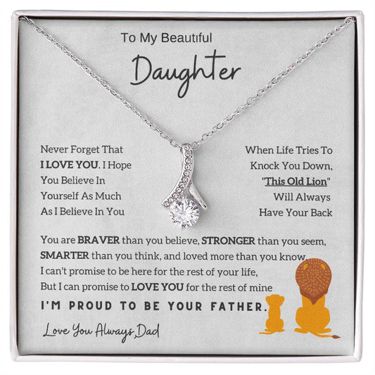 To My Daughter Alluring Beauty necklace - From Dad - Gift Idea For Daughter