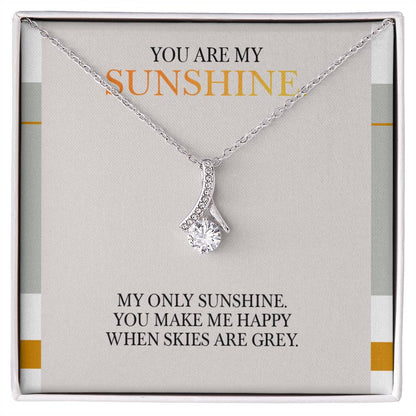 Alluring Beauty Necklace - You Are My Sunshine Message, Christmas Gift for Granddaughter