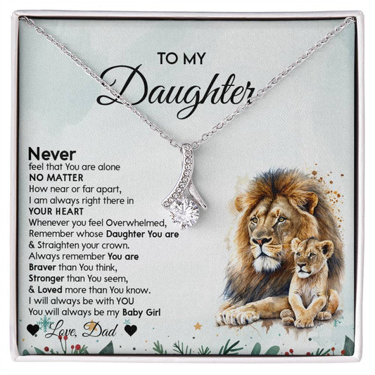 To My Daughter Alluring Beauty necklace - From Dad - Lion Christmas Gift idea for Daughter