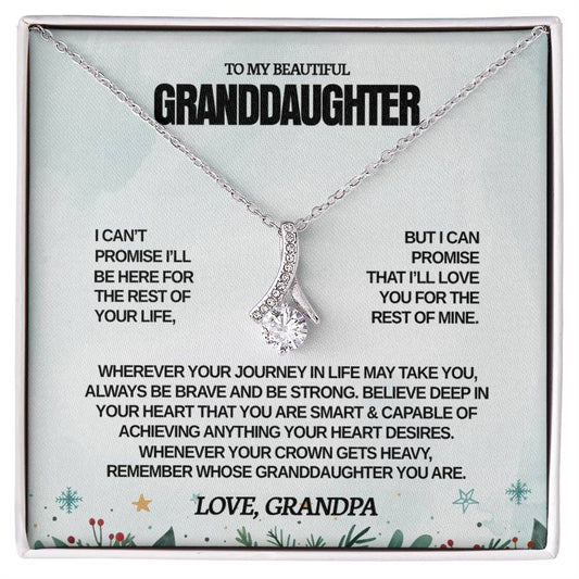 Alluring Beauty Necklace with 'To My Granddaughter' Message - Thoughtful Holiday Gift