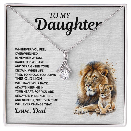 To My Daughter Alluring Beauty necklace - From Dad - Lion Gift for Daughter