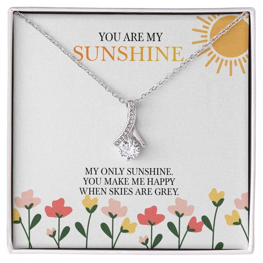 Alluring Beauty Necklace with 'You Are My Sunshine' Message - Christmas Gift for Granddaughter