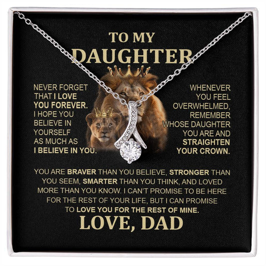 To My Daughter Alluring Beauty necklace - From Dad - Lion Gift for Daughter